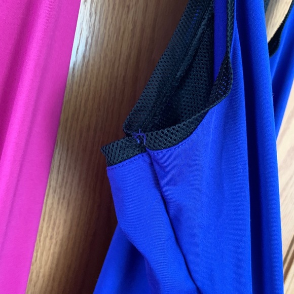 Fabletics Maxi Dress Racerback Mesh Size Small Blue Pink - Picture 11 of 15